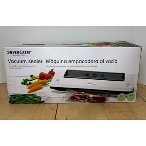 SilverCrest Vacuum Sealer 2-in-1 Food Preserver White with Poly Tubing Roll